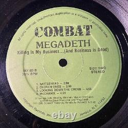 1985 MEGADETH Killing is my Business. Vintage LP Vinyl MX 8015 Green Label