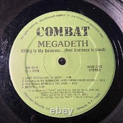 1985 MEGADETH Killing is my Business. Vintage LP Vinyl MX 8015 Green Label