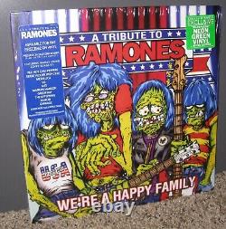 A Tribute To Ramones WE'RE A HAPPY FAMILY 2x VINYL LP NEON GREEN Barnes Noble