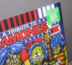 A Tribute To Ramones WE'RE A HAPPY FAMILY 2x VINYL LP NEON GREEN Barnes Noble