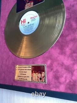 Al Green Greatest Hits 1975 Vinyl Gold Metallized Record In Frame