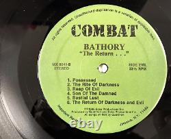 BATHORY The Return. Original 1985 LP GREEN Label COMBAT in SHRINK +Inner VG++