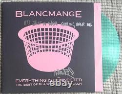 BLANCMANGE Everything Is Connected Best Of HAND SIGNED GREEN VINYL AUTOGRAPHED