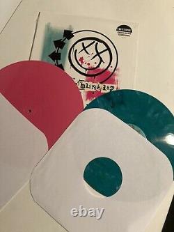 BLINK 182 S/T 2xLP PINK and GREEN VINYL rare oop Etched Side Rare record