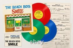 Beach Boys Smile 3xLP Colored Vinyl Red Blue Green Box Set T-9002 + Session Shts