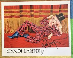 Cyndi Lauper Hand Signed Photo & Merry Christmas. Nice Life Green Vinyl Record