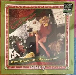 Cyndi Lauper Hand Signed Photo & Merry Christmas. Nice Life Green Vinyl Record