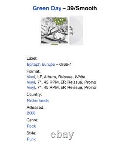 GREEN DAY 39/Smooth White Vinyl + Two 7 Limited Record Rare /500 IMPORTED EU