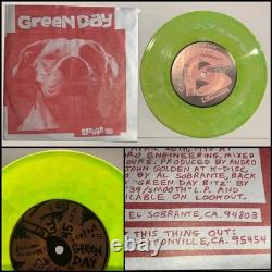 GREEN DAY Slappy E. P. 7 Lime Green Yellow White Marble Vinyl 1st Press-The Boo