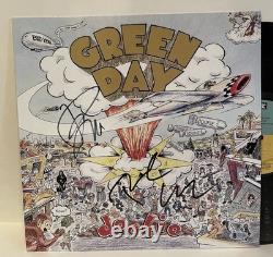 Green Day Billie Joe Tre Signed Dookie Album Vinyl Record Beckett BAS COA