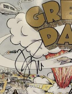 Green Day Billie Joe Tre Signed Dookie Album Vinyl Record Beckett BAS COA