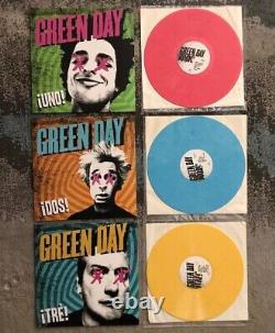 Green Day Uno Dos Tre Hot Topic Exclusive Vinyl Lp's Complete Set Rare 2012 Nm