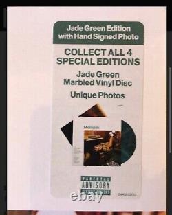 HAND SIGNED Taylor Swift Midnights Jade Green Marbled Vinyl Autograph Insert