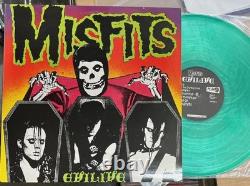 MISFITS EVILIVE ORIGINAL 1987 PLAN 9 GREEN TRANSLUCENT LP vinyl the live VG+