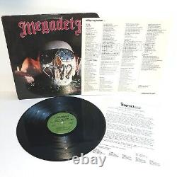 Megadeth Killing Is My Business Vinyl Used 1985 Green Labels Inner Sleeve Letter