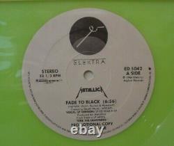 Metallica Fade to Black Promo 1985 Green Vinyl Glow in Dark White Label