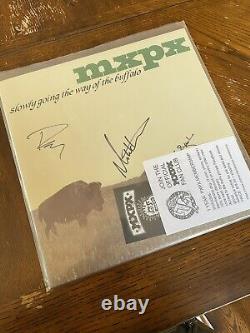 MxPx Slowly Going The Way Of The Buffalo Signed LP Olive Colored Vinyl nofx punk