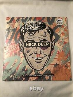 Neck Deep Rain in July Tri-Color Stripe Vinyl White/Red/Green NEW-SEALED