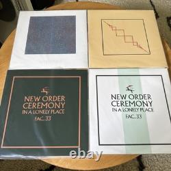 New Order-4 VINYL LOT-Ceremony (Version 1 & 2)-Temptation-Everythings Gone green