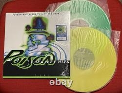 POISON Greatest Hits 1986-1996 2LP VG++ NEON YELLOWithGREEN VINYL WithHYPE STICKER