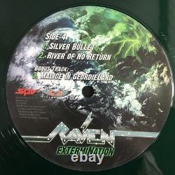 RAVEN ExtermiNation GREEN Vinyl 2015 SIGNED by Mark & John Gallagher READ DESC