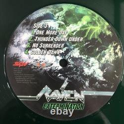 RAVEN ExtermiNation GREEN Vinyl 2015 SIGNED by Mark & John Gallagher READ DESC