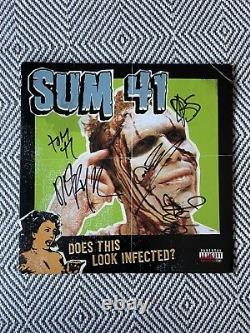 SUM 41 Does This Look Infected Green Splatter Signed vinyl Autographed Lp