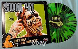 SUM 41 Does This Look Infected Green Tour Splatter Vinyl SIGNED Rare