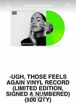 Snoh Aalegra SIGNED Ugh, Those Feels Again Green Vinyl Record Sealed /500 #161