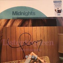 TAYLOR SWIFT MIDNIGHTS VINYL HAND SIGNED PHOTO MOONSTONE BLUE EDITION Heart