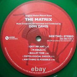 THE MATRIX Soundtrack Score DON DAVIS LP 180 Gram Green Vinyl Newbury SEALED