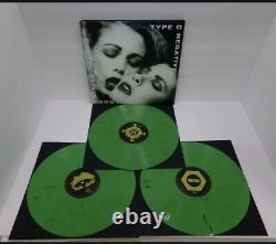 TYPE O NEGATIVE Bloody Kisses 2018 RSD 3xLP Green/Black Swirl Vinyl Set SIGNED
