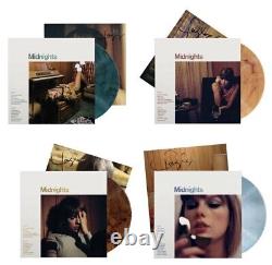 Taylor Swift Midnights Full 4 VINYL Set Each With Signed Picture SEALED In Hand