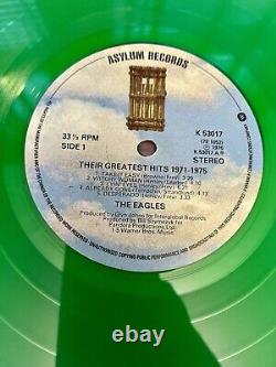 The Eagles Greatest Hits Limited GREEN Vinyl Record LP 1978 MINT