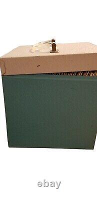 Vintage Metal Green Storage Box Case For Vinyl Records with 59 Records 45 RPM