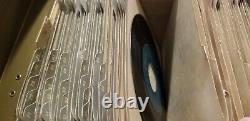 Vintage Metal Green Storage Box Case For Vinyl Records with 59 Records 45 RPM